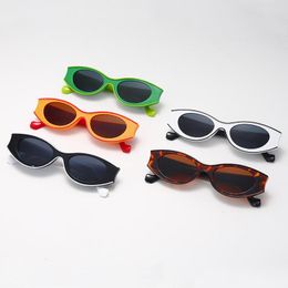 Sunglasses Fashion Small Frame Contrast Colour PC Oval UV400 Tinted Lens Hip Hop Shades Sunnies For Outdoors Festival Party