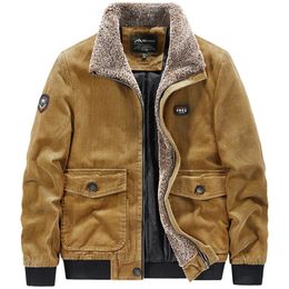 Mens Down Parkas Corduroy Jacket for Men in Autumn and Winter Spring Clothing Large Size Man Coat Streetwear Bomber Male Outerwear 230922