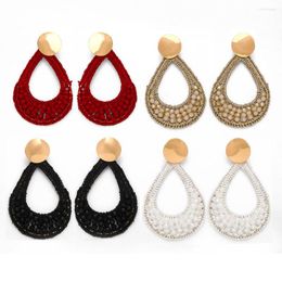 Dangle Earrings FLOLA Bobo Oorbellen Handmade Crystal Beads Drop For Women Statement Pendientes Fashion Jewellery Party Gifts Ersa198