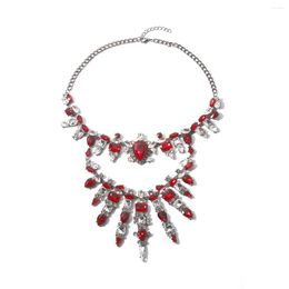 Pendant Necklaces Miwens Fashion Crystal Wedding Jewelry For Women Red Glass Rhinestone Geometric Choker Water Drop Chain Multilayered