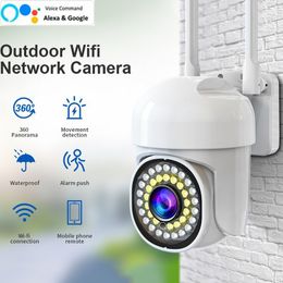 IP Cameras Wifi Security Outdoor Waterproof PTZ Auto Tracking Audio CCTV Surveillance 1080P 360 with Google Home Alexa 230922