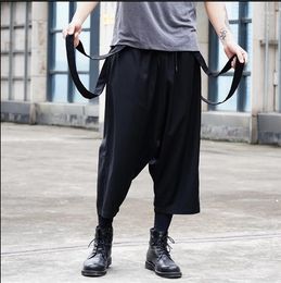 Men's Pants Japanese Street Fashion Hip Hop Personalised Suspenders Stylist Loose Casual Harem