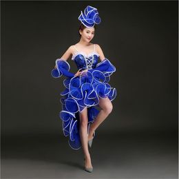 Fashion female Modern dance costume stage clothes for singers DJ Night Bar lead dancer hip hop dance Sex lady performance Dress246d