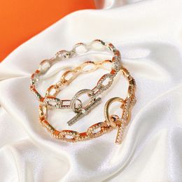 Luxury Charm Women Jewelry Gold Bracelet Versatile Full of Diamonds Small Fresh Circle Design Fashion Minimalist Designer High end and Magnificent Lady Bracelet