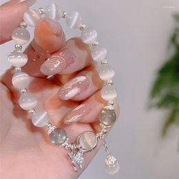 Strand Vintage Light Luxury Imitation And Beaded Charm Bracelet Party Casual Pearl Zircon Fashion Jewelry Women Gift Bow Pendant