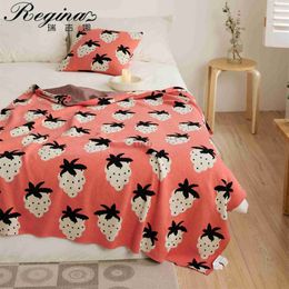 Blankets REGINA Brand Grape Pattern Cotton Blankets Chic Design Summer Leisure TV Nap Sofa Blanket Home Decor Bed Warm Soft Quilt Blanket HKD230922