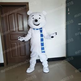 Halloween White Polar Bear Mascot Costume High Quality Cartoon theme character Carnival Adults Size Christmas Birthday Party Fancy Outfit
