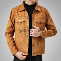 Men's Jackets men's suede casual all match jacket new spring and autumn Men's Fashion Korean StyleSlim Lapel Workwear Jacket J230922