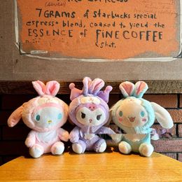 Cute Rabbit Ears Kuromi Plush Toy Cartoon Sofa Throw Pillows Plush Dolls Kawaii Kids Birthday Gift Decor