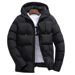 Men s Down Parkas Coats Winter Casual Solid Hooded Parka Coat Men Long Sleeve Windbreak Lightweight Padded Jackets Streetwear Jacket 230922