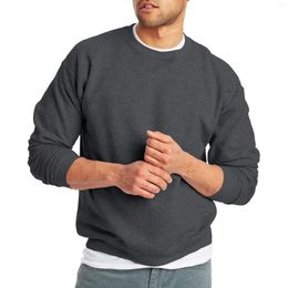 Men's Sweaters Drop Men Clothing Round Neck Sweater Solid Colour Plush Autumn And Winter Casual Loose Fit