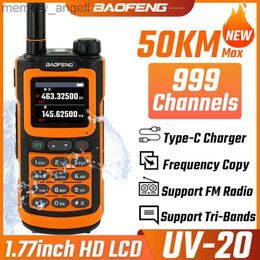 Walkie Talkie 2023 Baofeng UV-20 Walkie Talkie Waterproof Dual Band High Power CB Ham Radios Comumicador Long Range Two Way Radio For Hunting HKD230922