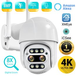 IP Cameras BESDER 8MP 4K PTZ Camera 8x Zoom Dual-Lens Human Detect CCTV Outdoor Wifi Video Surveillance ICSEE Alexa 230922