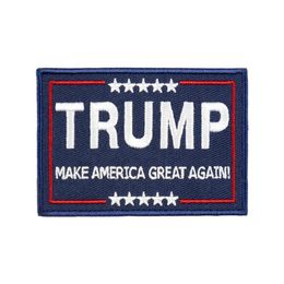 Trump Make America Great Again Embroidery Iron on Patches for Clothing DIY Jacket Vest Motorcycle Biker Accessories Custom Your Sh301G