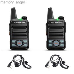 Walkie Talkie 2pcs Compact small mini walkie talkie baofeng BF-T99 Mini dual PTT UHF 400-470MHz 2W 16CH ham amateur radio w/ Earpieces HKD230922