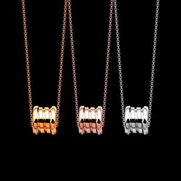 Top Quality Stainless Steel B Letter Spring Pendant Women Designer Necklaces Gold Silver Rose Colours Lover Necklace Fashion Couple296q