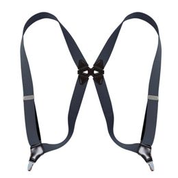 Suspenders Fashion Suspenders for Men Side Clip Style 3.5cm Wide Heavy Duty Big Tall Adjustable Elastic Hip-Clip Trouser Braces Dad Gifts 230921