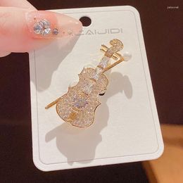 Brooches Simple Fashion Mini Violin Brooch Light Luxury All-Match Note Pin For Women