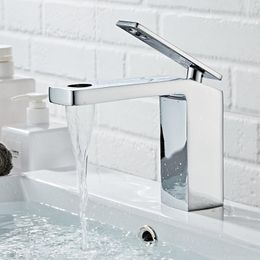 Bathroom Sink Faucets BECOLA Basin And Cold Waterfall Mixer Creative Single Hole Tap Vanity Chrome-Plated Brass Report