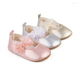 First Walkers Infant Baby Girls Princess Shoes Shine Surface Dot Print Mesh Bowknot Flats Non-Slip Wedding Slippers Adorable