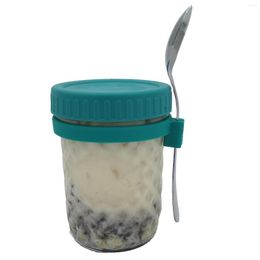 Disposable Cups Straws Overnight Oats Containers With Lids Wide Mouth Portable Mason Jars Breakfast Container Multifunctional Storage Tank