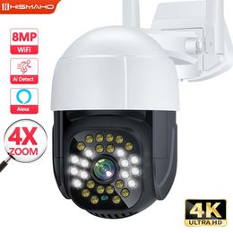 IP Cameras 4K Security Camera 8MP WiFi Outdoor PTZ Dome 5MP 4X Zoom H.265 1080P HD CCTV Video Surveillance Cam Auto Tracking P2P ICsee 230922