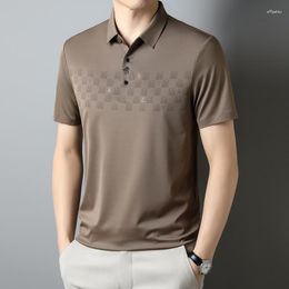 Men's Polos Summer Fashion Pressed Traceless Light Luxury Polo Clothes For Men Business Leisure High End Shirt Thin Style