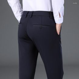 Men's Suits High Waist Stretch Suit Pants Autumn And Winter Thick Straight Business Daily Office Gentleman Handsome Trousers