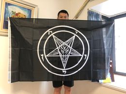 Other Event Party Supplies SKY FLAG Satan flag 3x5 fts 90x150cm polyester hanging Roman Catholic Church knights Templar pentagram Baphomet of 230921