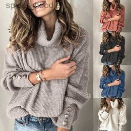 Women's Sweaters Women's Sweaters ZOGAA Winter Pullover Sweater Women Knitted Tops Button Plus Size Casual Long Sleeve Pull Ladies Turtleneck Pullovers L230922