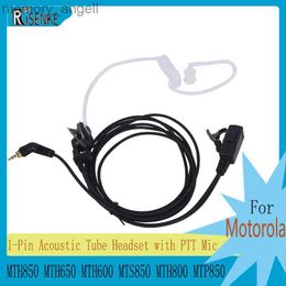 Walkie Talkie RISENKE MTH800 MTP850 Earpiece for Motorola MTH850 MTH650 MTH600 MTS850 Walkie Talkie 1-Pin Acoustic Tube Headset with PTT Mic HKD230922