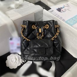 Fashion Bags Workshop 23a cowhide backpack Rhomb chain mini backpack advanced sense bucket bag