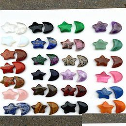 Arts And Crafts Moon Star Shaped Statues Natural Crystal Stone Colorfl Mascot Meditation Healing Reiki Gemstone Gift Room 4614 Q2 Drop Dhbby
