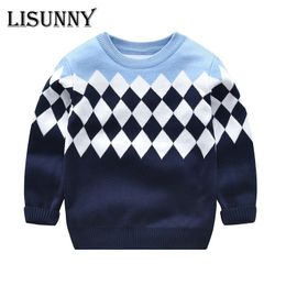 Pullover jesienne zimowe hedging grube sweter z długimi rękawem Sweter Sweter Bawełny Sweter dla dzieci Pulton Boy Boy na 3-9 lat 230922