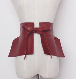 Belts Women's Runway Fashion PU Leather Cummerbunds Female Korean Dress Corsets Waistband Decoration Wide Belt R888