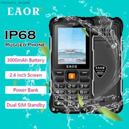 Walkie Talkie EAOR 2G Rugged Phone IP68 Water/Dust-proof Push-Button Phone 3000mAh Reverse Charging Keypad Phone Feature Phone with Flashlight HKD230922
