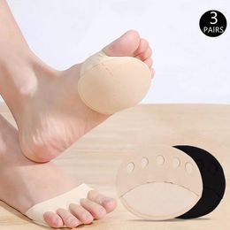 Women Socks 3 Pairs Five Toes Forefoot Pads High Heels Half Insoles For Shoes Insert Absorbs Toe Pad