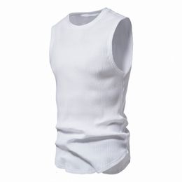 Men's Vests 2023 Summer Thread Tank Top Wide Shoulder Loose Fit Sports Fitness Cut Sleeve Bottom Sleeveless Tshirt Sweetheart 230921