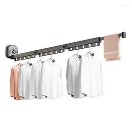 Hangers Wall Clothes Drying Rack Triple Collapsible With Suctions Hanger For Decorative Home