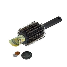 Storage Boxes Bins Hair Brush Comb Hollow Container Black Stash Safe Diversion Secret Security Hairbrush Den Valuables Home Box Dro Dhjhs