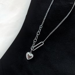 Pendant Necklaces Fashion Minimalist Smooth Heart Shaped Necklace Silver Color Cute Charm For Women