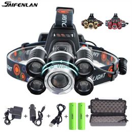 Head lamps LED XML Headlight Super Bright 4 mode Zoomable Headlamp Rechargeable Head Lamp Flashlight Torch for Camping Fishing HKD230922