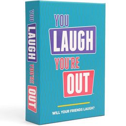 You Laugh You're Out Family Family Party Card game Where If You Laugh, You Lose. Great for Big Groups & Kids