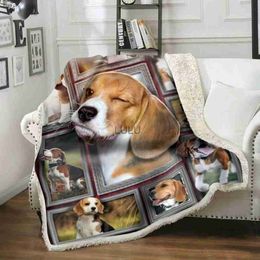 Blankets CLOOCL Pet Dog Cute Beagles Blanket Print Picnic Blanket Office Nap Quilt Home Decoration Blanket Air Conditioning Throw Blanket HKD230922