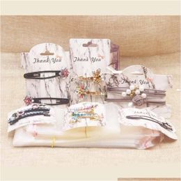 Gift Wrap Feiluan Marble Styles Mti Jewellery Package Display Cards Arrival Hair Clip/Claw Accessoreis Card50Add50Oppbagper1 Drop Deli Otewc