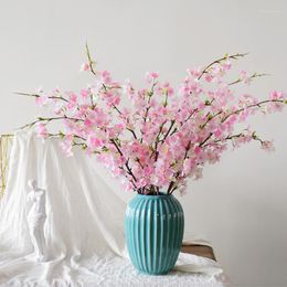 Decorative Flowers Cherry Blossom Long Branch Pink Room Decor Artificial Bedroom Decoration Home Wedding Party Po Props