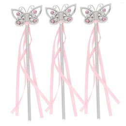 Party Favour Pink Blue Butterfly Magic Angel Fairy Wands Ribbon Sticks Costume Prop Birthday Wedding Decoration Easter