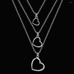 Chains Arrive 925 Sterling Silver Necklaces 18 Inches Love Heart Pendant Charm Wedding Jewellery Fashion Women Party Christmas Gifts