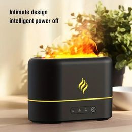 1pc Simulation Flame Ultrasonic Humidifier Aromatherapy Diffuser 7 Colours Lighting Diffuser USB Philtre Essential Oil Diffuser Air Freshener