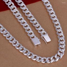 Chains 925 Sterling Silver 10MM 20/22/24inches Exquisite Noble Gorgeous Charm Fashion For Men Women Chain Wedding Necklace Jewelry
